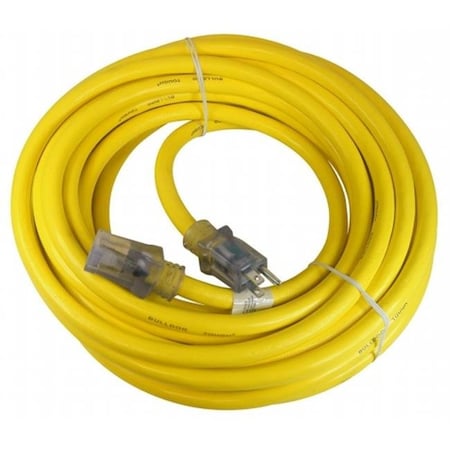Prime SJTOW Extension Cord, 10 AWG, Outdoor, 10/3, 1 Outlets, Yellow, 50 ft LT511930